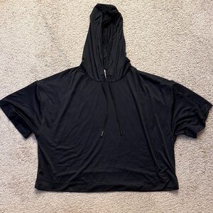 Athleta Black Crop Top Hoodie
